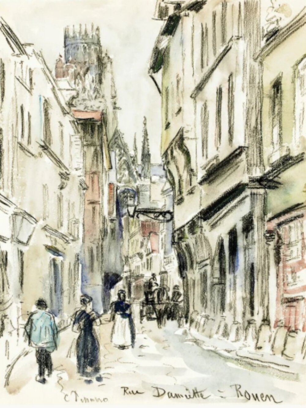 Artwork Rue Damiette Impressionism Art Print, Vintage Cityscape Framed Art